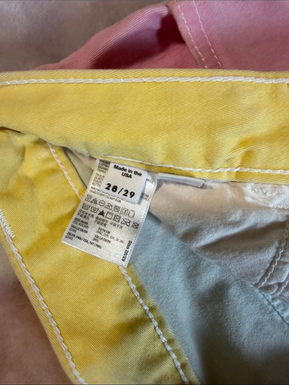 American Apparel Pastel Colorblock High-Waist Shorts - Pink, Mint & Yellow